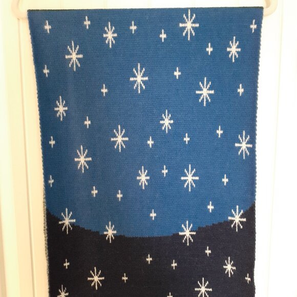 Urban Outfitters Dinosaur Scene Knit Scarf with Fringe Green Blue - Picture 4 of 9